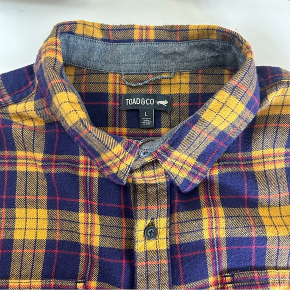 TOAD&CO.  Men’s Plaid button down shirt long sleeve size L - Picture 6 of 9